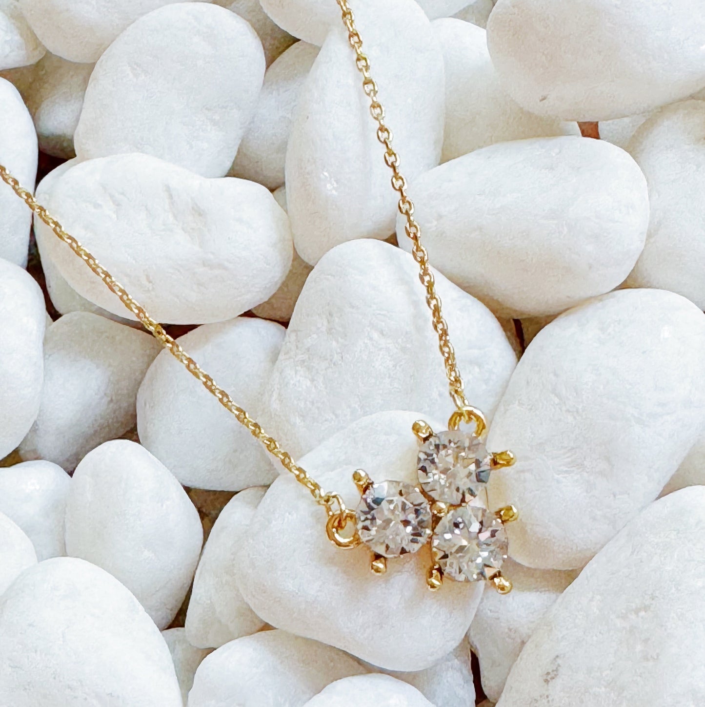 Faceted Trio Crystals Necklace DC-Ellison+Young