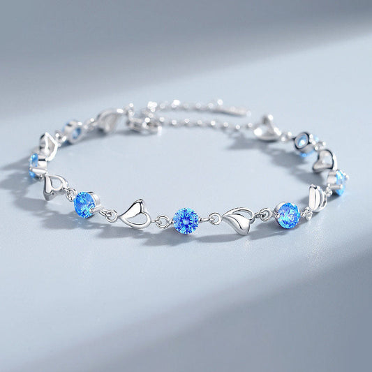 Blue Topaz Heart Bracelet Hypersku