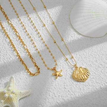 Nautical Golden Shell Necklace Dropsure